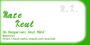 mate keul business card